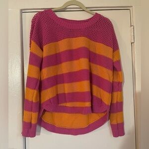Eric + Lani pink‎ and orange sweater size Large